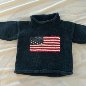 Claver American flag navy sweater